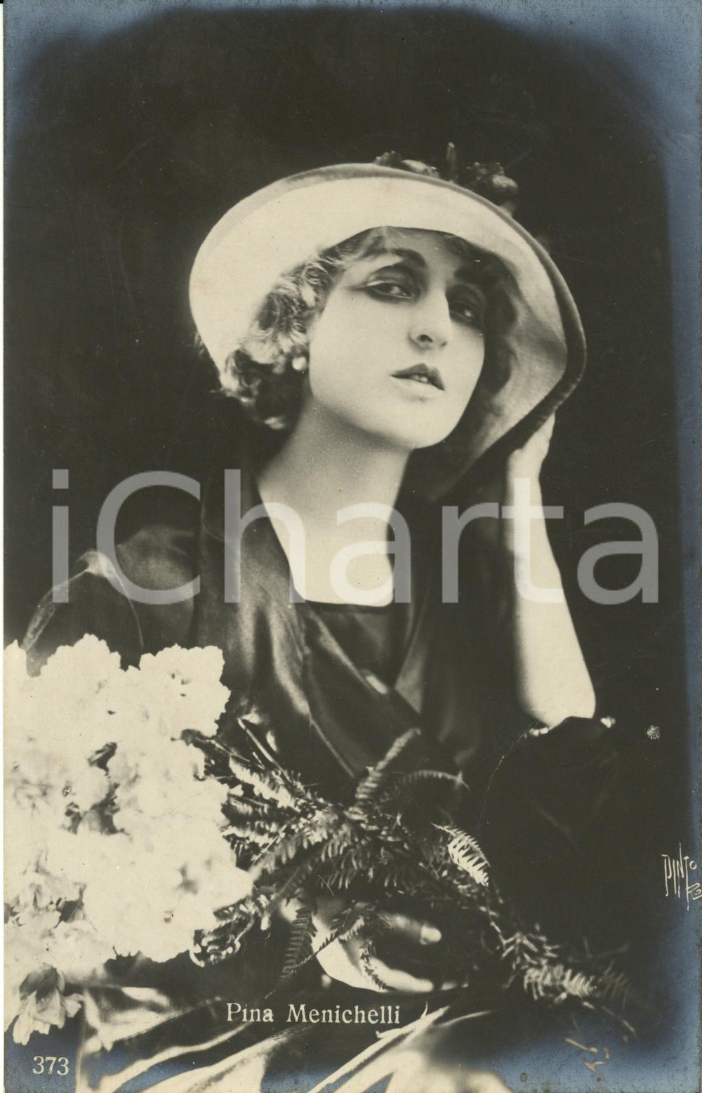 Cartolina originale da collezione 1920 ca Attrice PINA MENICHELLI Ritratto fotografico Cartolina FP NV 1