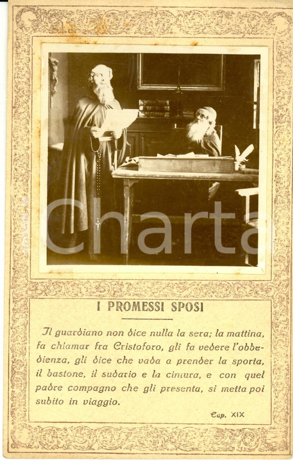 Cartolina originale da collezione 1913 FILM PROMESSI SPOSI Fra Cristoforo allontanato FOTO SCENA su cartolina 1