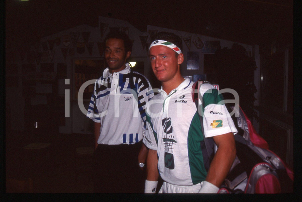 35mm vintage slide* 1990 ca TENNIS Toscana Yannick NOAH e Andrea GAUDENZI (5)