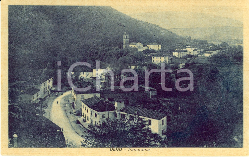 Cartolina originale da collezione 1930 ca DEGO SV Veduta panoramica dell abitato Cartolina FP NV 1
