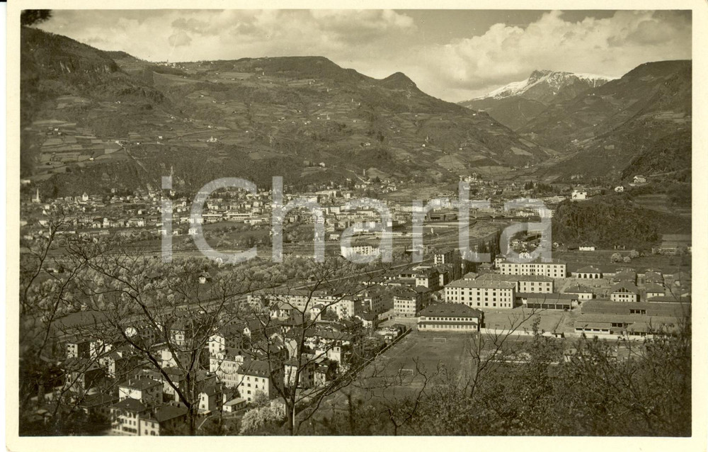 Cartolina originale da collezione 1950 ca BOLZANO Veduta aerea quartiere OLTRISARCO con caserme Cartolina FP NV 1