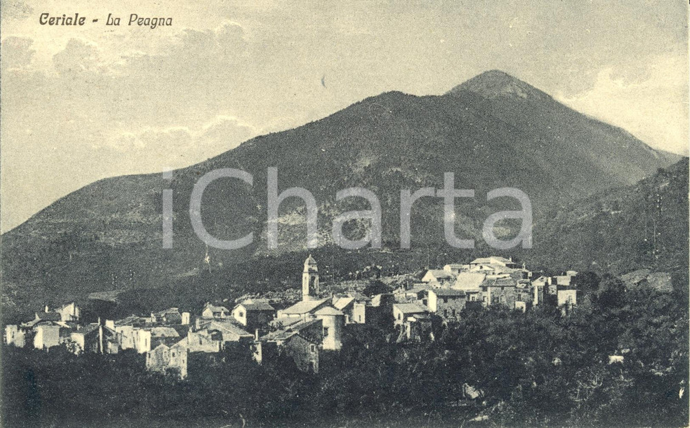 Cartolina originale da collezione 1930 CERIALE SV Veduta panoramica della frazione PEAGNA Cartolina FP VG 1
