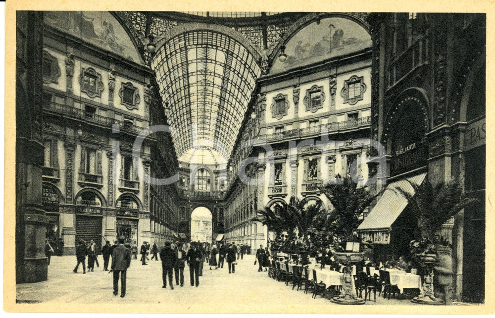 Cartolina originale da collezione 1939 MILANO Interno Galleria VITTORIO EMANUELE Ristorante GIGLIARDI  FP NV 1