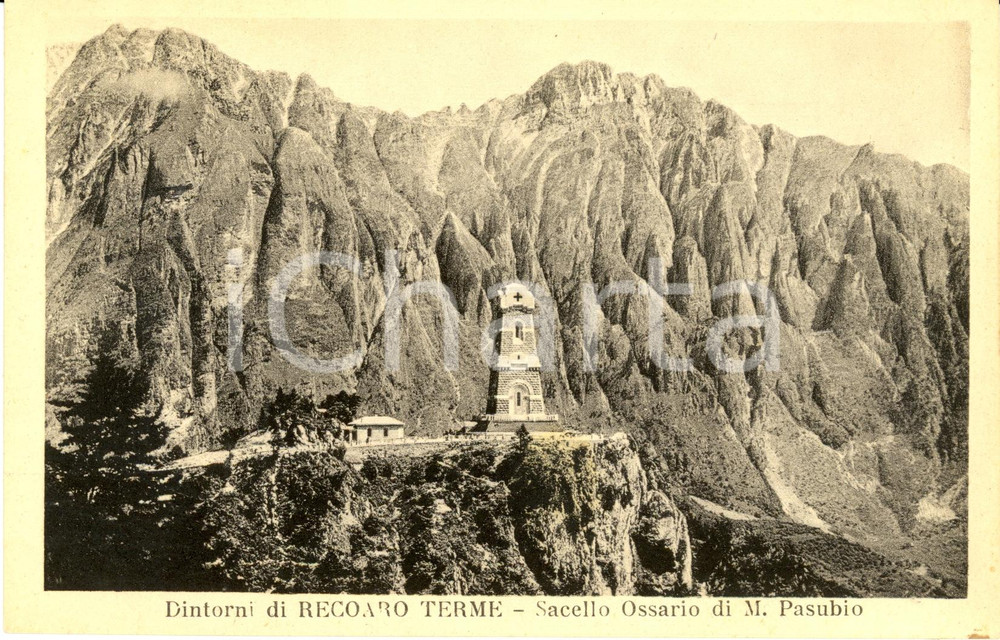 Cartolina originale da collezione 1940 ca RECOARO TERME VI Sacello Ossario di MONTE PASUBIO Cartolina FP NV 1