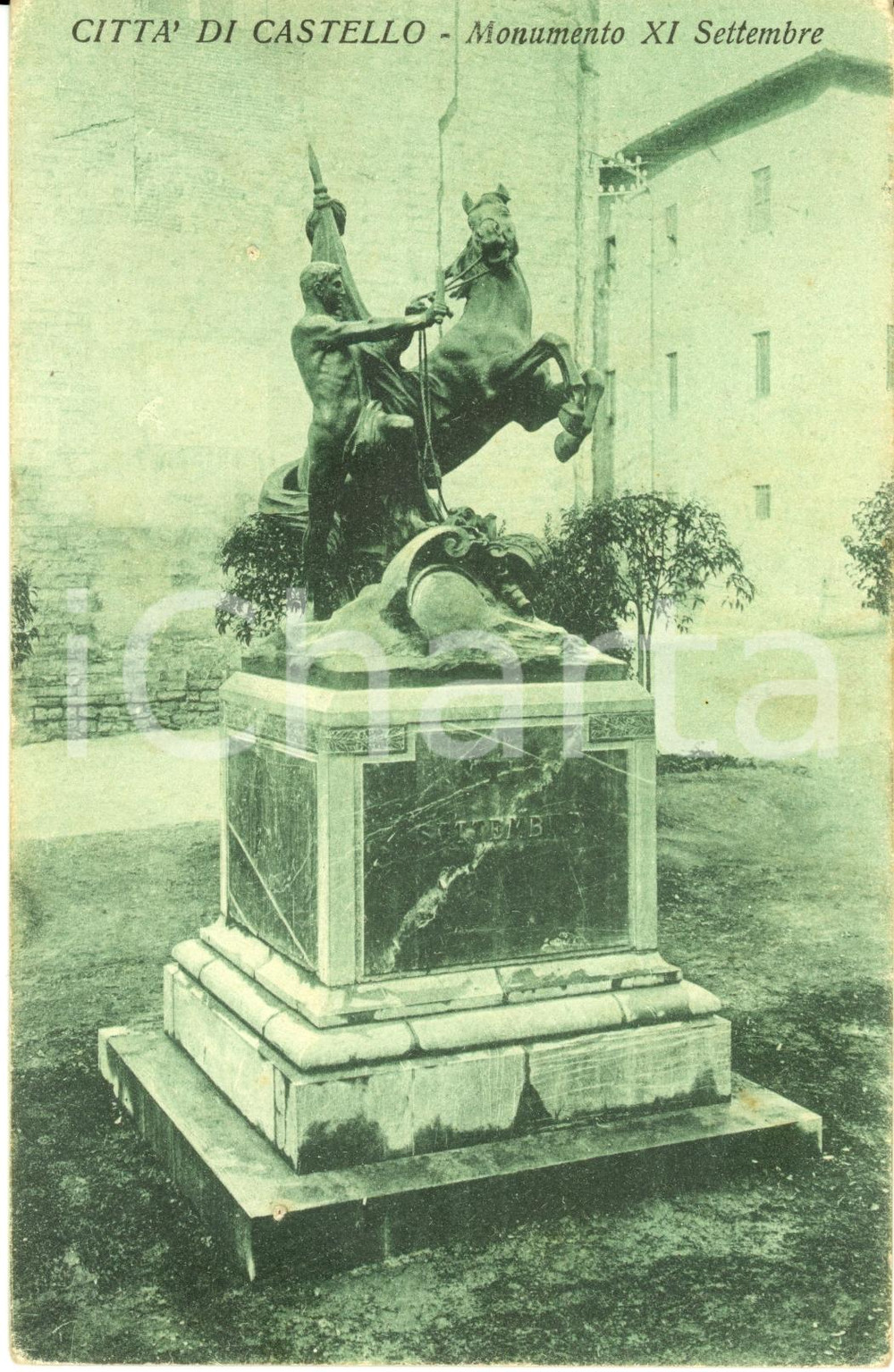 Cartolina originale da collezione 1921 CITTA  DI CASTELLO PG Monumento XI Settembre Cartolina FP VG 1