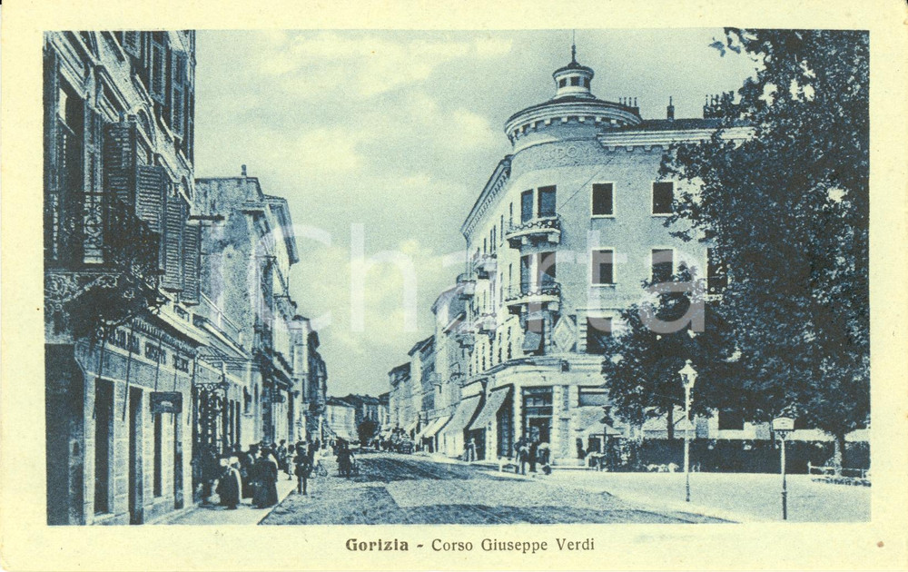 Cartolina originale da collezione 1915 ca GORIZIA Scorcio di Corso GIUSEPPE VERDI Cartolina FP NV ANIMATA 1