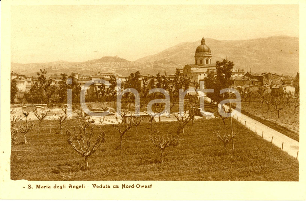 Cartolina originale da collezione 1930 ca ASSISI PG SANTA MARIA DEGLI ANGELI Veduta da NordOvest Cartolina NV 1