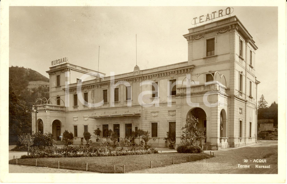 Cartolina originale da collezione 1933 ACQUI TERME AL Veduta esterna del teatro KURSAAL Cartolina FP VG 1