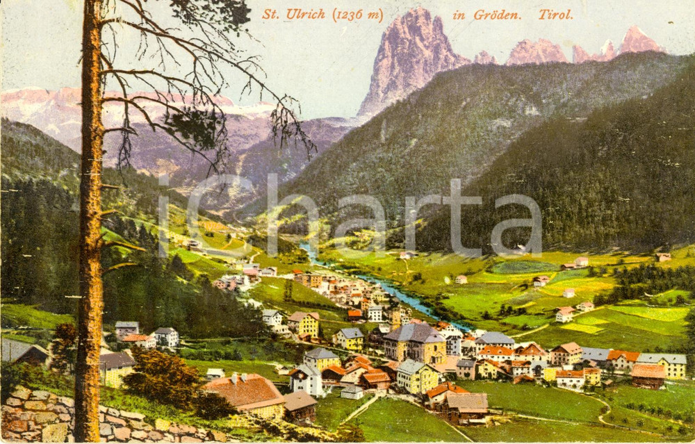 Cartolina originale da collezione 1920 ca ORTISEI / SANKT ULRICH IN GRODEN BZ Panorama Cartolina FP NV 1