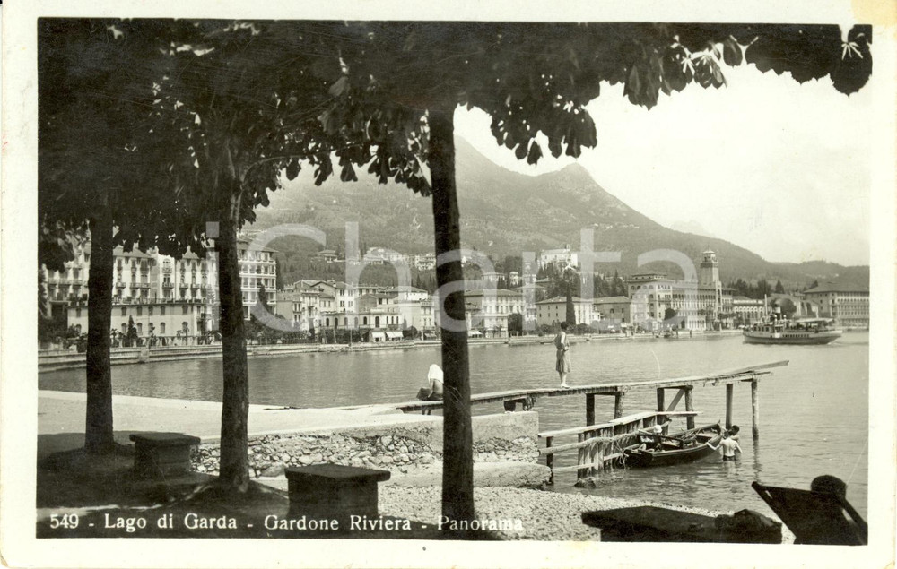 Cartolina originale da collezione 1932 GARDONE RIVIERA (BS) LAGO DI GARDA Panorama *Cartolina animata FP VG 1