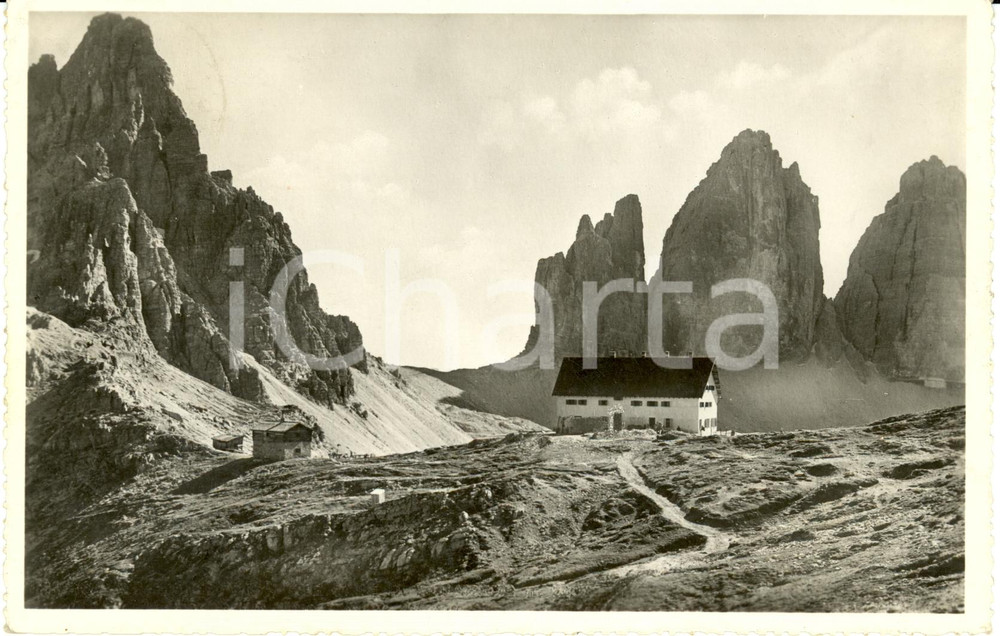 Cartolina originale da collezione 1948 DOBBIACO (BZ) DOLOMITI Rifugio LOCATELLI TRE CIME LAVAREDO - PATERNO *FP VG 1