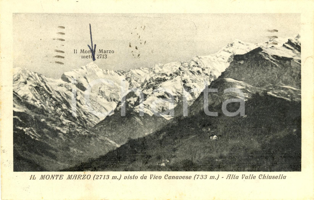 Cartolina originale da collezione 1933 VICO CANAVESE (TO) VALLE CHISUELLA Veduta MONTE MARZO *Cartolina FP VG 1