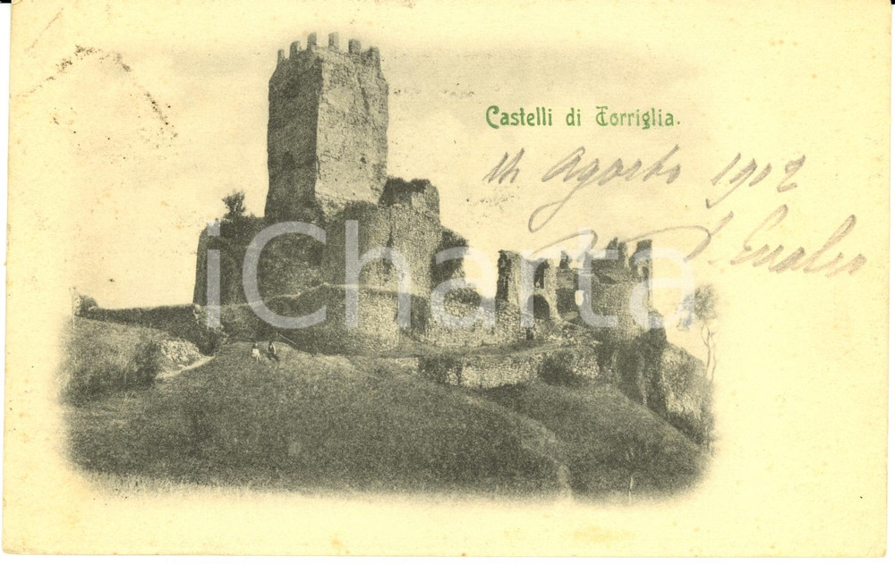 Cartolina originale da collezione 1902 TORRIGLIA GE Il castello MALASPINA FIESCHI DORIA Cartolina FP VG 1