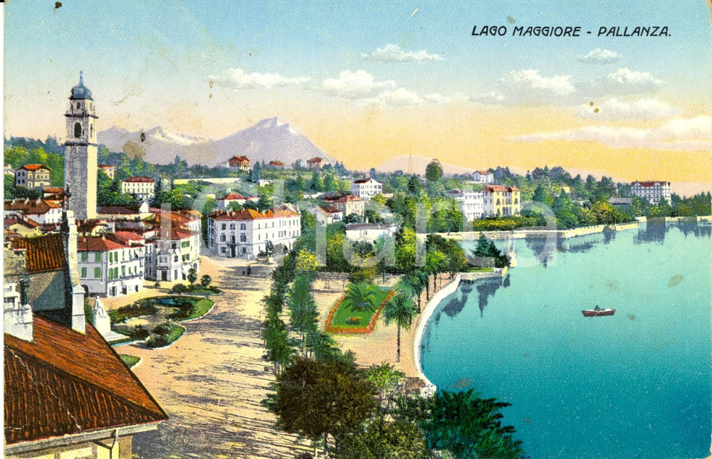 Cartolina originale da collezione 1926 PALLANZA VB LAGO MAGGIORE Veduta panoramica Cartolina illustrata FP VG 1