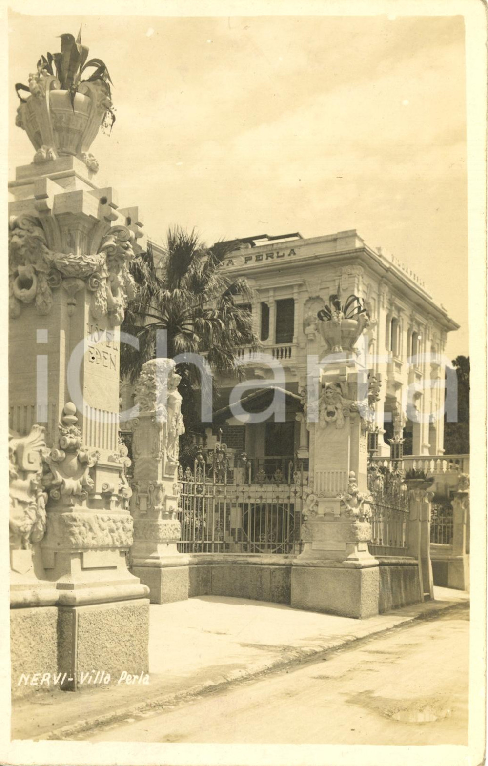Cartolina originale da collezione 1927 NERVI GE Veduta esterna dell albergo VILLA PERLA  Cartolina FP VG 1