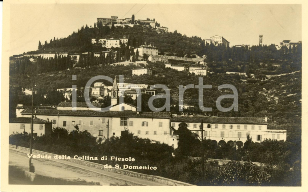 Cartolina originale da collezione 1940 ca FIESOLE FI Veduta della collina da SAN DOMENICO Cartolina FP NV 1