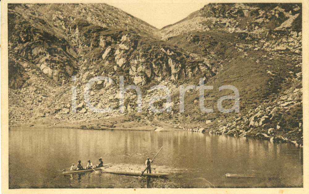 Cartolina originale da collezione 1914 OROPA (BI) Le barche al Lago del MUCRONE *Cartolina animata FP VG 1
