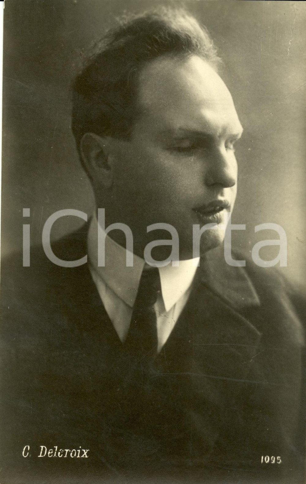 Cartolina originale da collezione 1930 ca Ritratto del militare CARLO DELCROIX *Cartolina postale FP NV 1