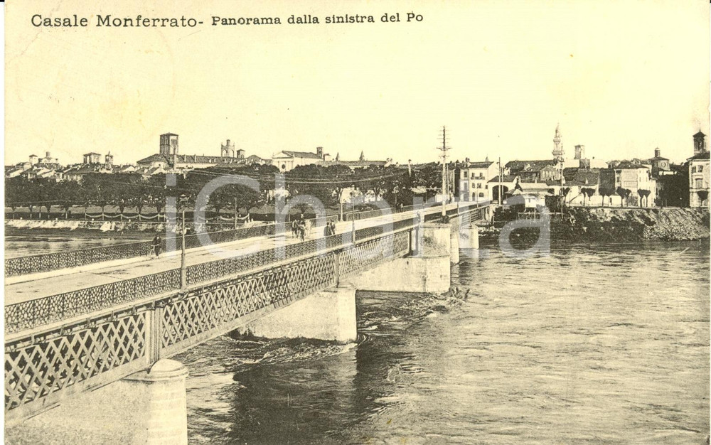 Cartolina originale da collezione 1914 CASALE MONFERRATO (AL) Panorama dalla sinistra del PO *Cartolina FP VG 1