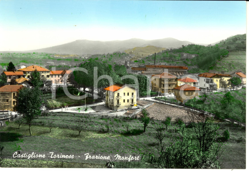 Cartolina originale da collezione 1960 ca CASTIGLIONE TORINESE (TO) Frazione MONFORT Scorcio panoramico *FG NV 1
