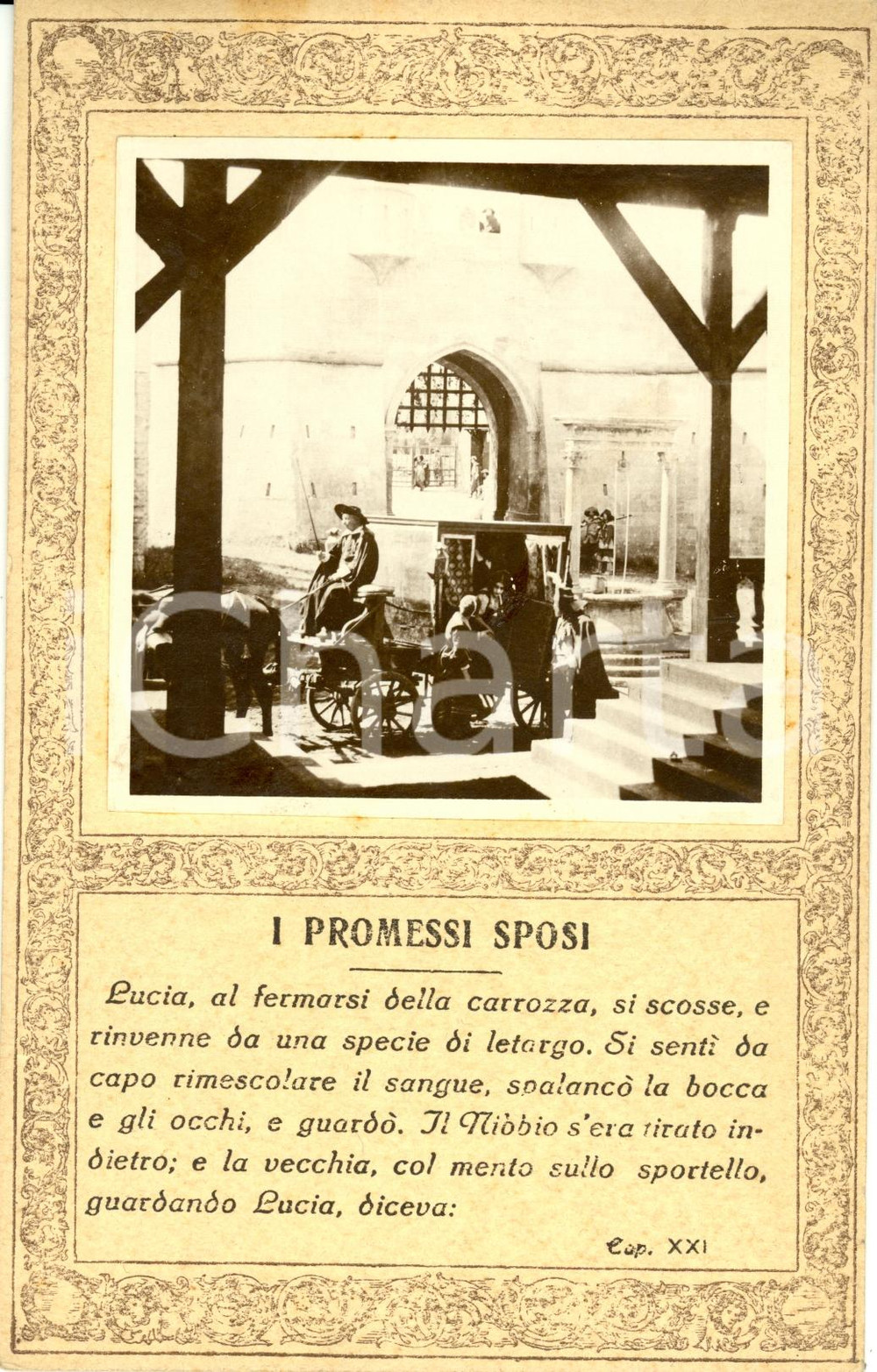 Cartolina originale da collezione 1913 FILM PROMESSI SPOSI Lucia dall'Innominato *FOTO SCENA su cartolina 1