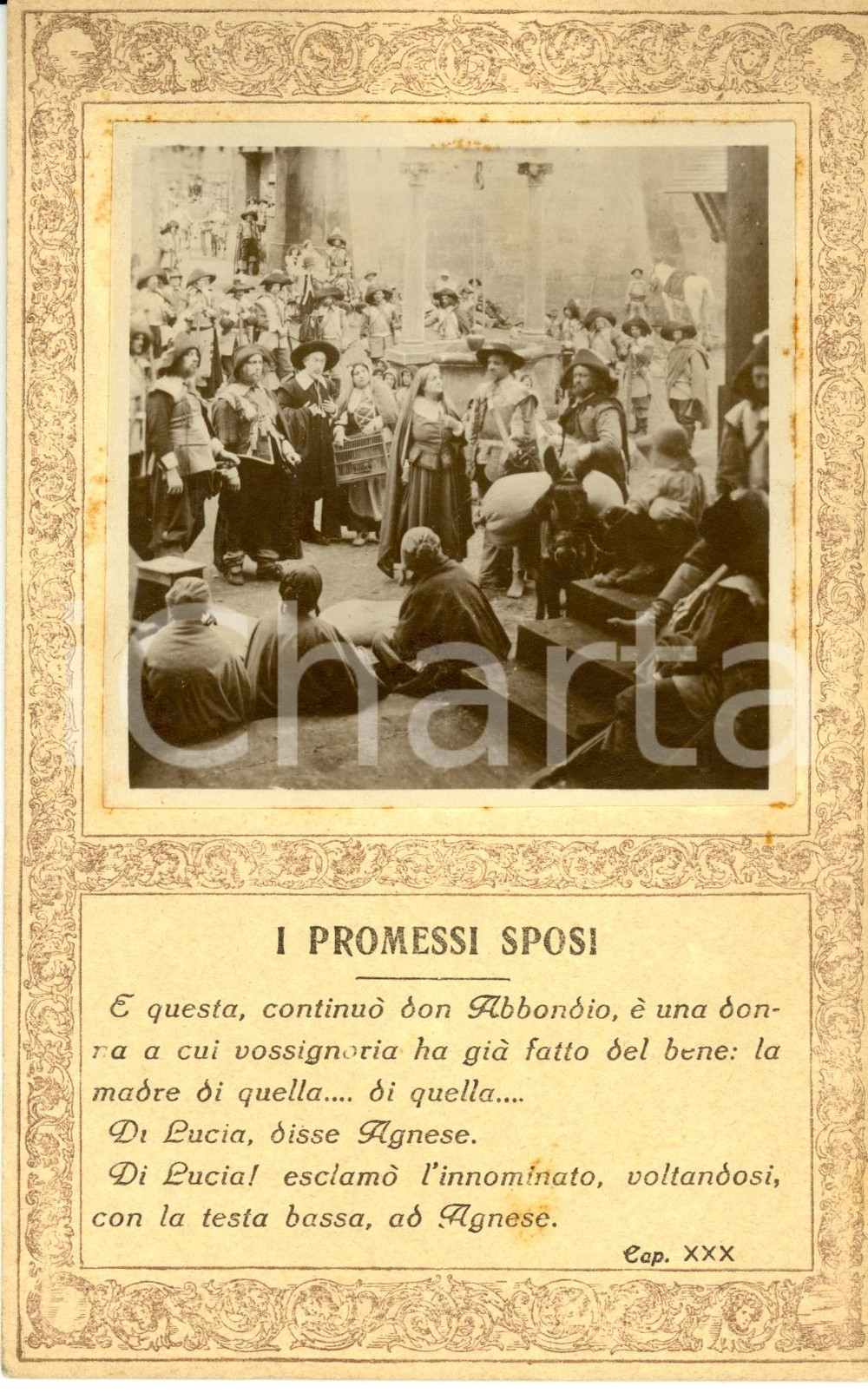 Cartolina originale da collezione 1913 FILM PROMESSI SPOSI Don Abbondio, Agnese e Innominato *FOTO SCENA cartolina 1