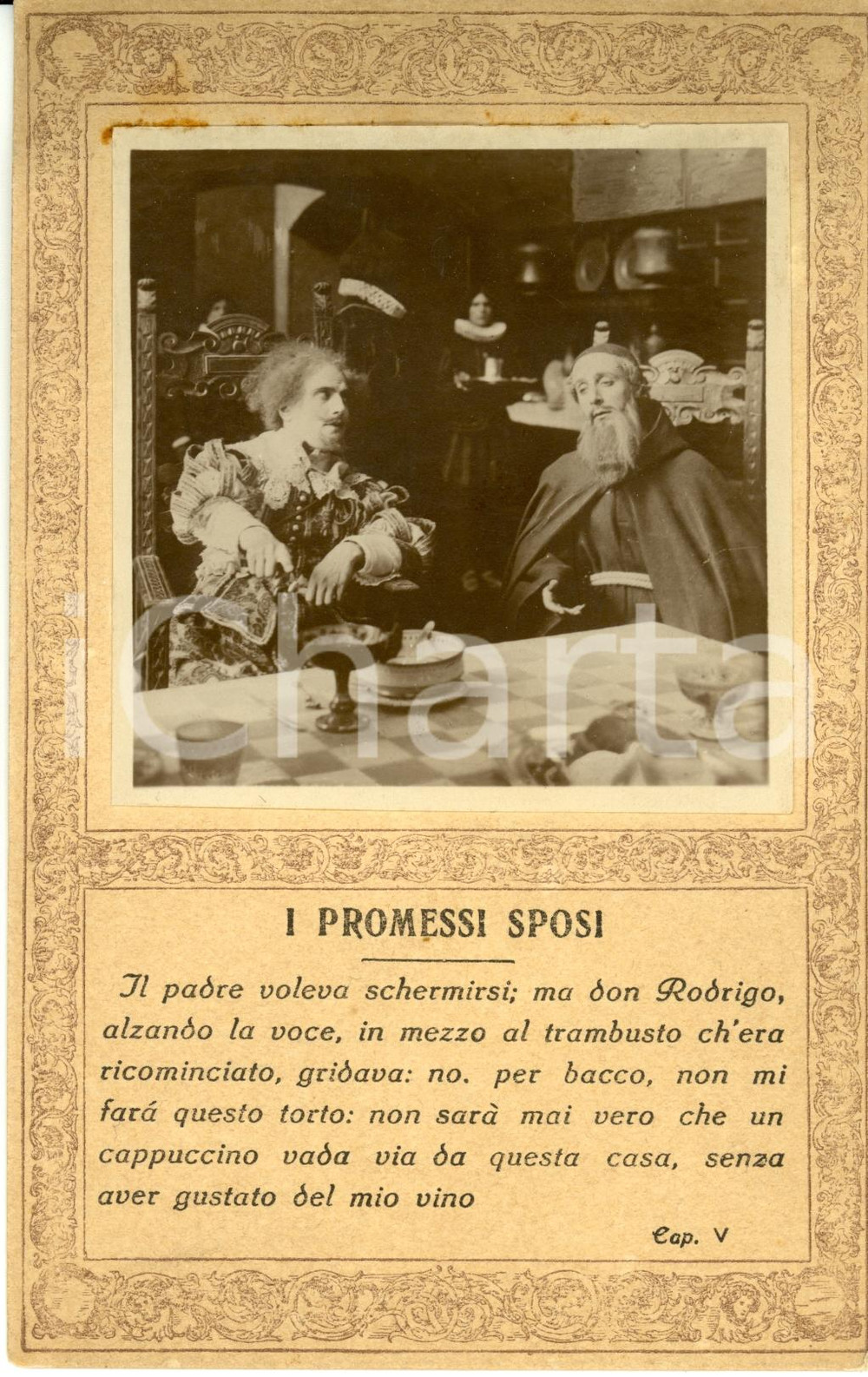 Cartolina originale da collezione 1913 FILM I PROMESSI SPOSI Fra Cristoforo e don Rodrigo *FOTO SCENA cartolina 1