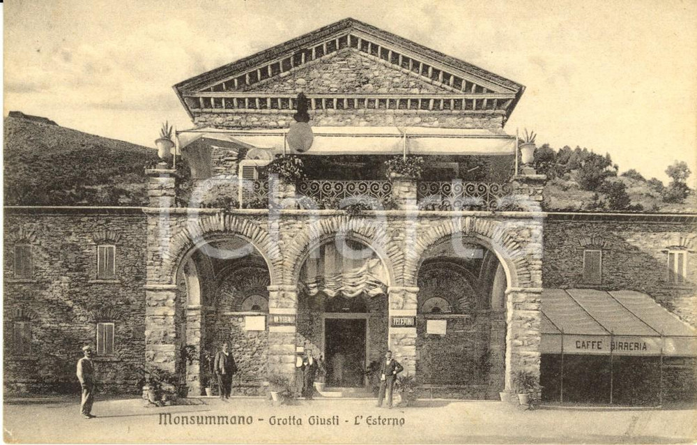 Cartolina originale da collezione 1915 ca MONSUMMANO TERME (PT) L'esterno della GROTTA GIUSTI *Cartolina FP NV 1