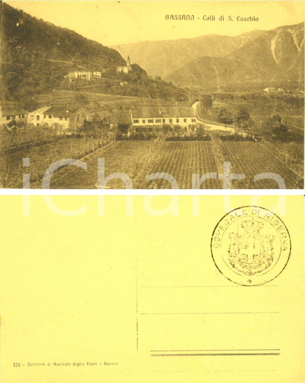 Cartolina originale da collezione 1915 ca BASSANO DEL GRAPPA (VI) Veduta Colli di SANT'EUSEBIO *Cartolina FP NV 1