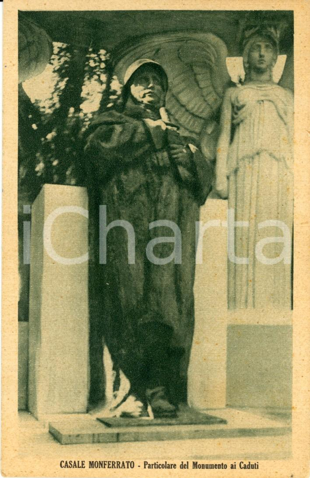 Cartolina originale da collezione 1930 ca CASALE MONFERRATO (AL) Particolare monumento ai Caduti *Cartolina FP NV 1