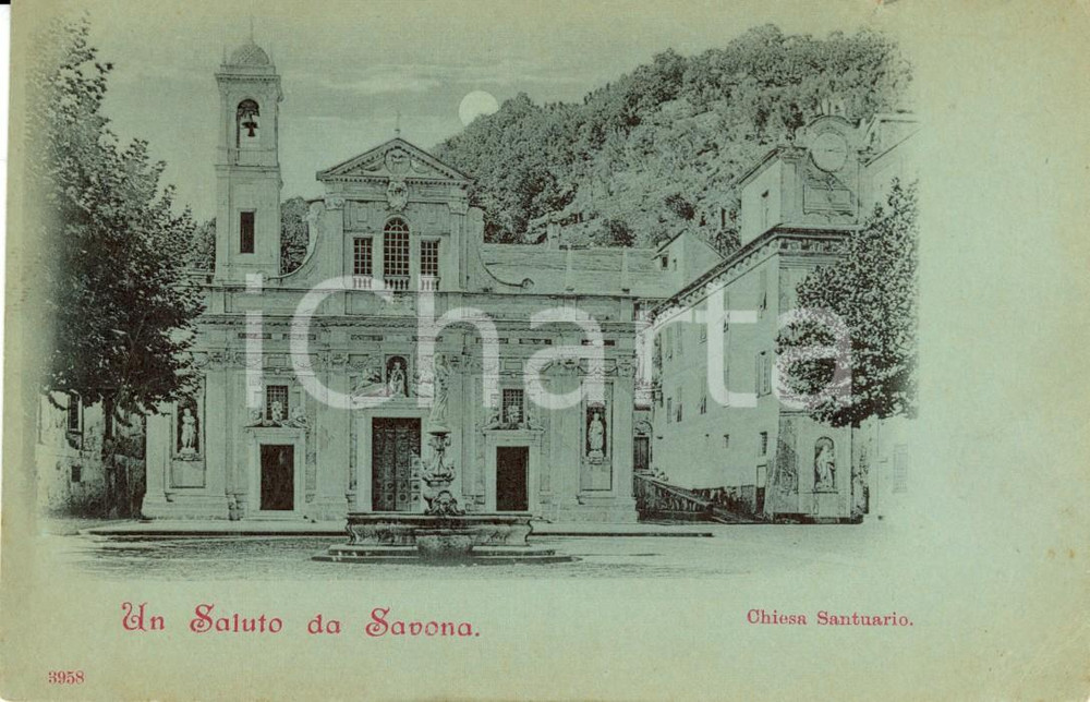 Cartolina originale da collezione 1900 ca SAVONA Santuario di NOSTRA SIGNORA DELLA MISERICORDIA *Cartolina FP NV 1
