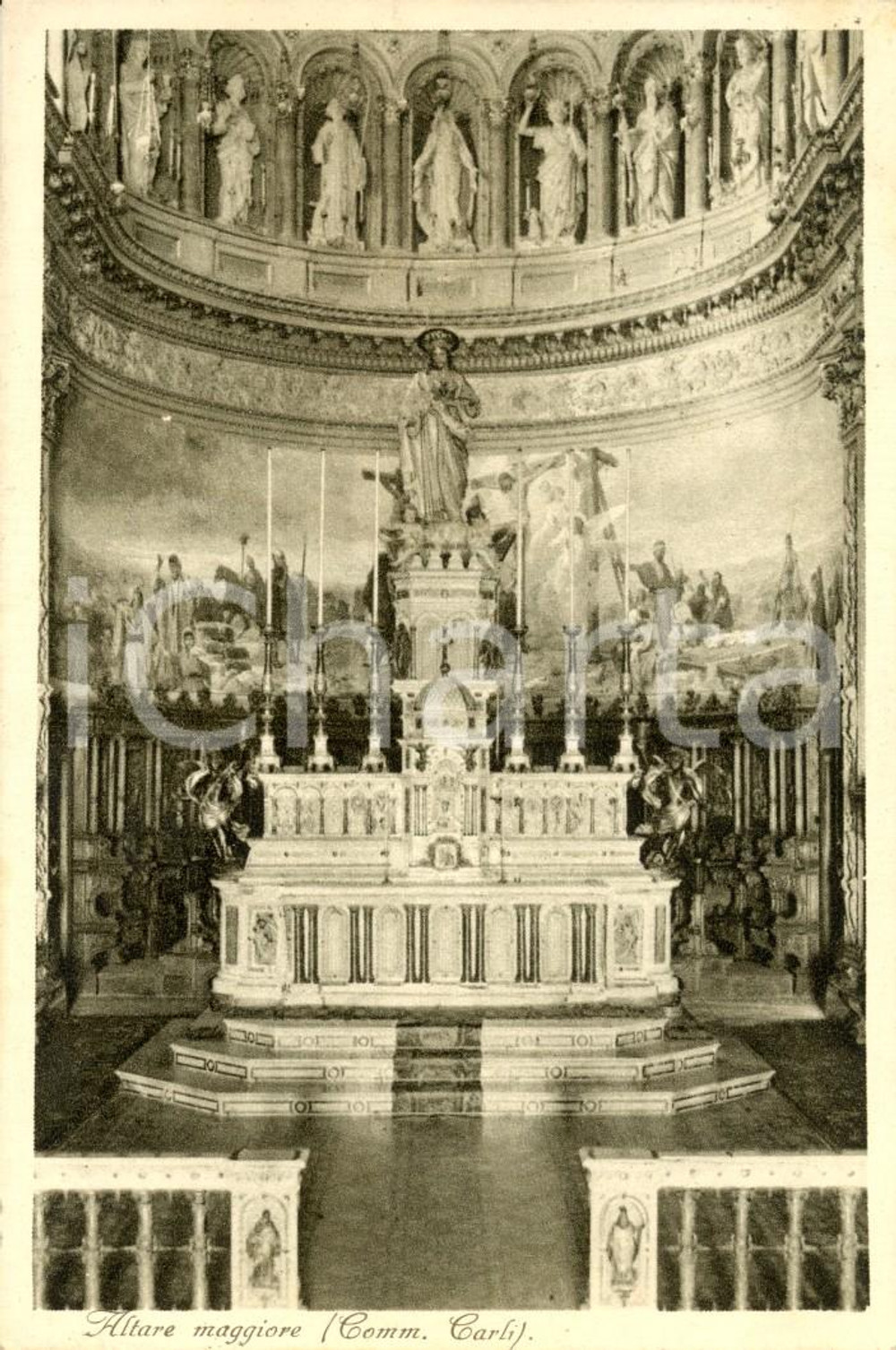 Cartolina originale da collezione 1930 ca SANREMO (IM) Altare maggiore santuario SACRO CUORE GESU' a BUSSANA *FP 1