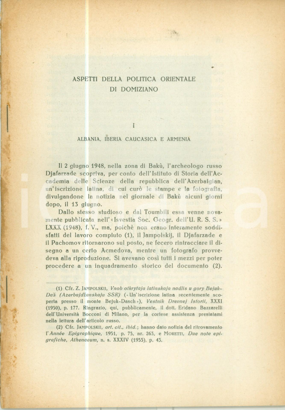 Libro, pubblicazione d epoca 1955 Fulvio GROSSO Aspetti della politica orientale di DOMIZIANO DANNEGGIATO 1