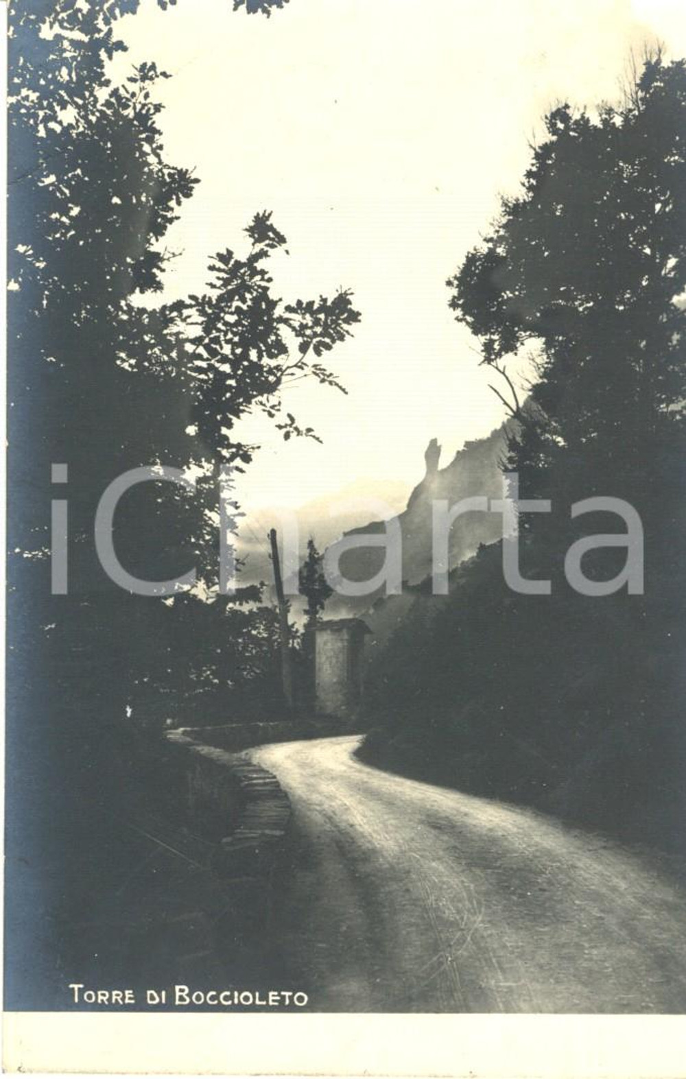 Cartolina originale da collezione 1910 ca BOCCIOLETO (VC) Veduta della Torre delle GIAVINE Cartolina postale FP VG 1