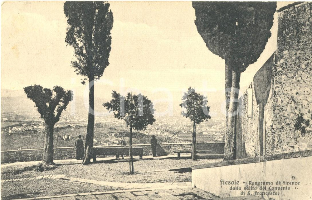 Cartolina originale da collezione 1913 FIESOLE (FI) Panorama di FIRENZE dal Convento di SAN FRANCESCO *FP VG 1