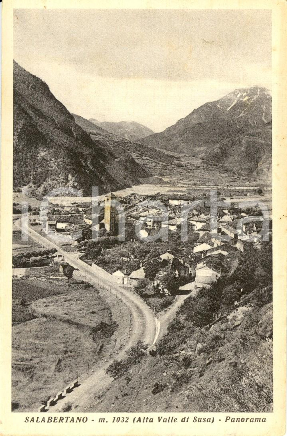 Cartolina originale da collezione 1950 SALABERTANO (TO) VAL SUSA Veduta panoramica dell'abitato *Cartolina FP VG 1