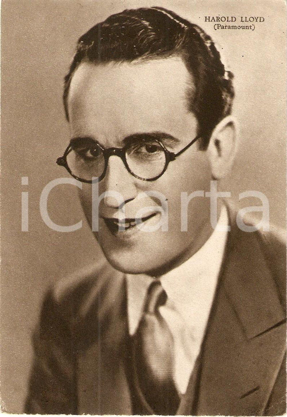 Cartolina originale da collezione 1930 ca CINEMA Portrait Harold LLOYD Actor PARAMOUNT *Cartolina FG NV 1