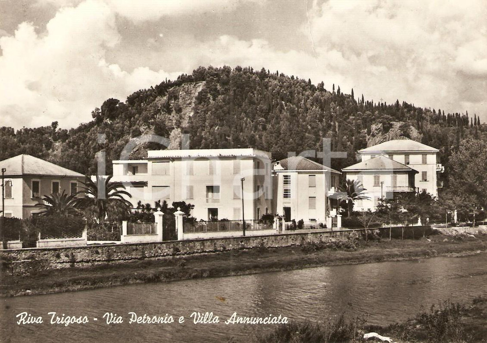 Cartolina originale da collezione 1966 RIVA TRIGOSO GE Via Petronio e VILLA ANNUNCIATA Cartolina FG VG 1