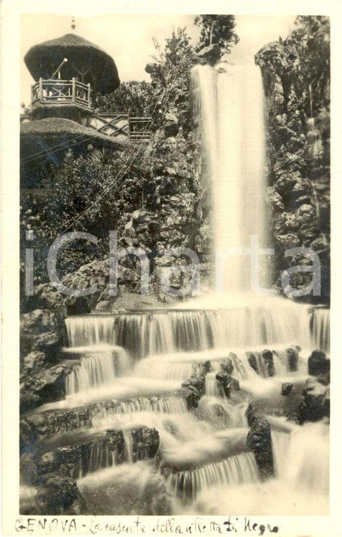 Cartolina originale da collezione 1932 GENOVA CASTELLETTO La Cascata della VILLETTA DI NEGRO Cartolina FP VG 1