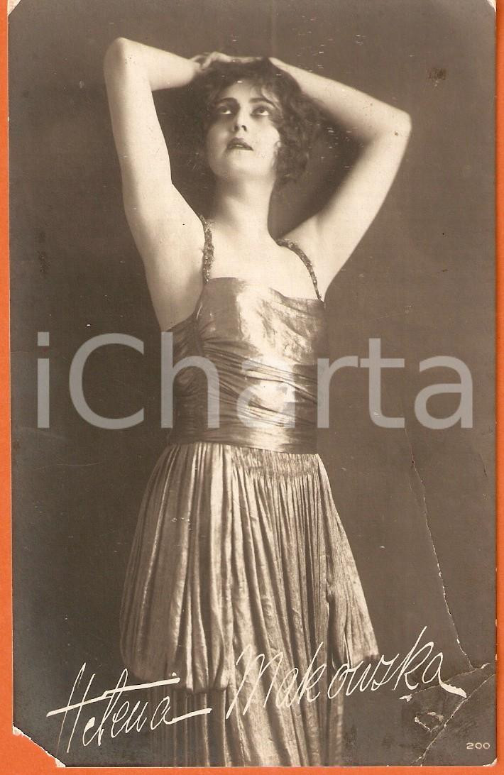 Cartolina originale da collezione 1920 ca CINEMA Actress Helena MAKOWSKA Portrait Cartolina FP NV 1