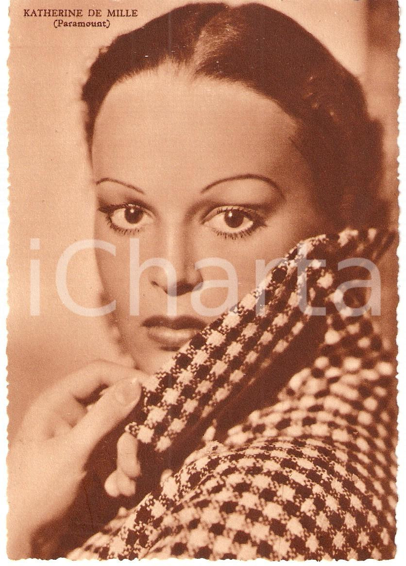 Cartolina originale da collezione 1937 CINEMA Portrait Katherine DEMILLE Actress PARAMOUNT Cartolina FG NV 1