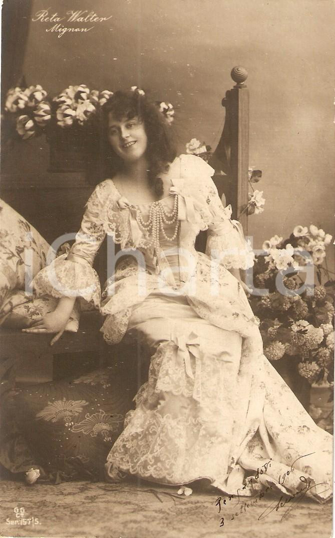 Cartolina originale da collezione 1910 ca OPERA Reta WALTER nel ruolo di MIGNON Cartolina FP VG 1