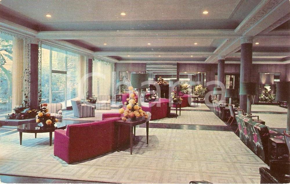 Cartolina originale da collezione 1970 ca SAN ANTONIO, TEXAS USA Hall of MENGER HOTEL Cartolina FP NV 1