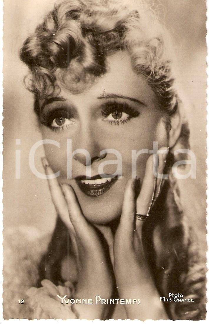 Cartolina originale da collezione 1925 ca CINEMA Yvonne PRINTEMPS Actress FILMS ORANGE Cartolina FP NV 1