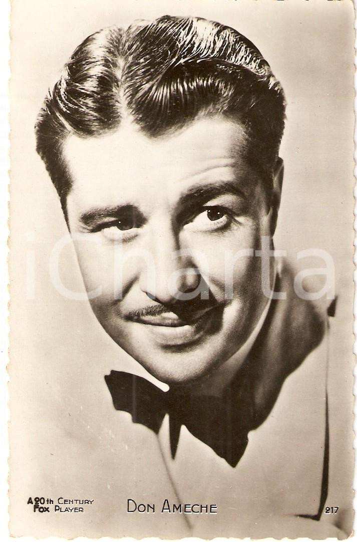 Cartolina originale da collezione 1940 ca CINEMA Portrait Don AMECHE Actor 20th CENTURY FOX Cartolina FP NV 1