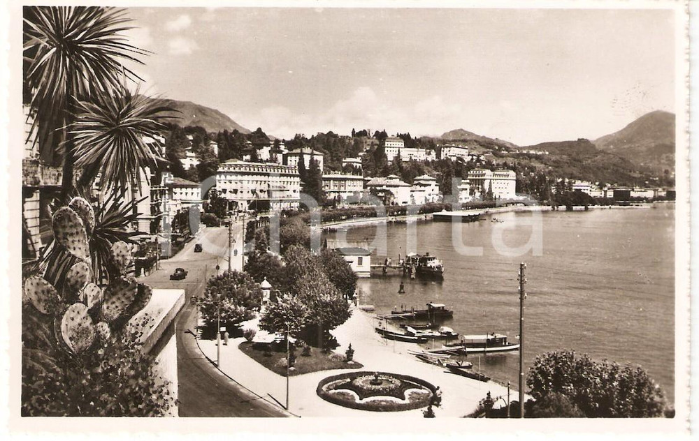 Cartolina originale da collezione 1950 ca PARADISO SVIZZERA Panorama del LAGO DI LUGANO Cartolina FP NV 1