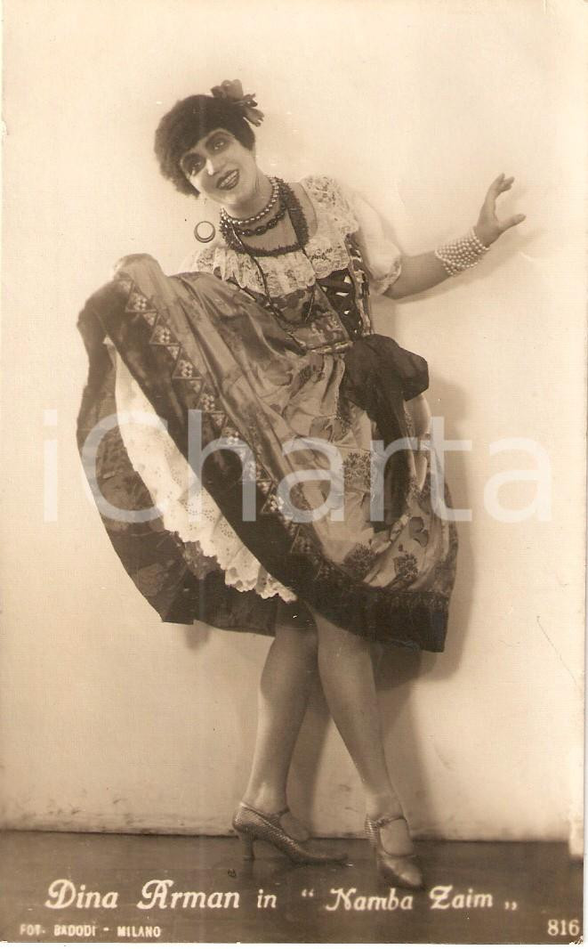 Cartolina originale da collezione 1925 ca OPERETTA Dina ARMAN in NAMBA ZAIM Cartolina FP NV 1
