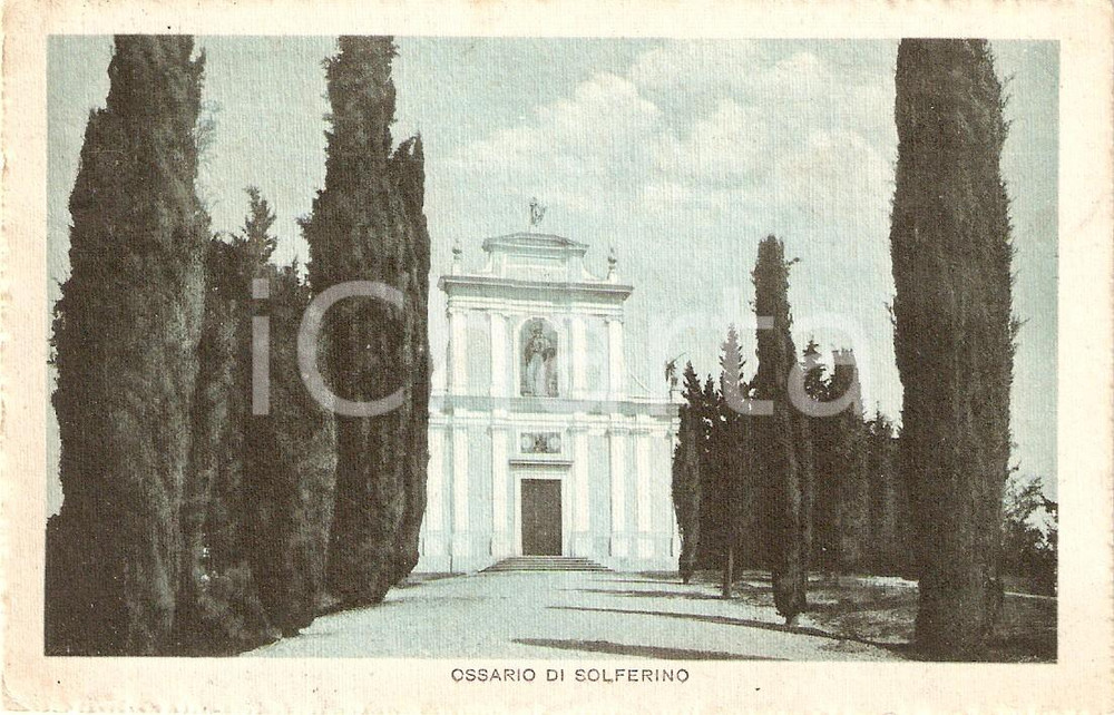 Cartolina originale da collezione 1917 SOLFERINO (MN) Veduta dell'OSSARIO *Cartolina FP VG 1