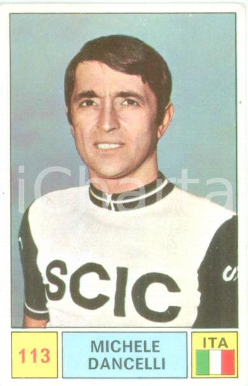 Oggetto da collezione cartaceo PANINI - SPRINT 1971 Figurina Michele DANCELLI n. 113 Ciclismo Sponsor SCIC (2) 1