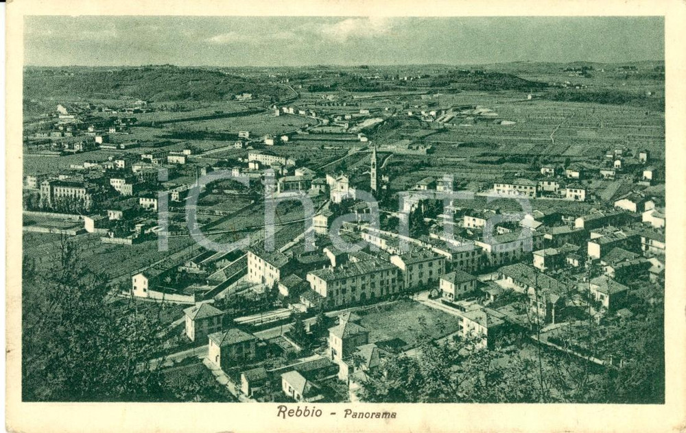 Cartolina originale da collezione 1930 ca COMO Panorama aereo della frazione REBBIO Cartolina FP VG 1
